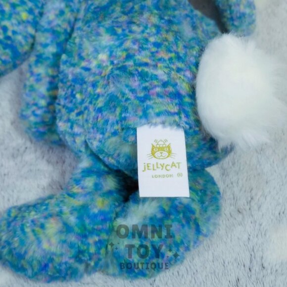 Jellycat Bashful Luxe Bunny Azure MEDIUM Blue Soft Plush Toy Gift - Picture 5 of 6